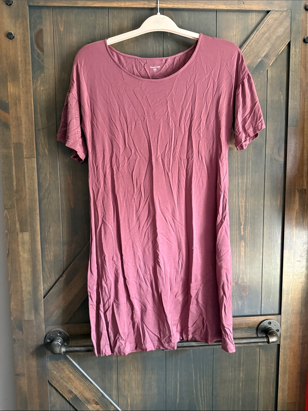 Garnet Hill Scoop Neck Short Sleeve Tunic in Rose